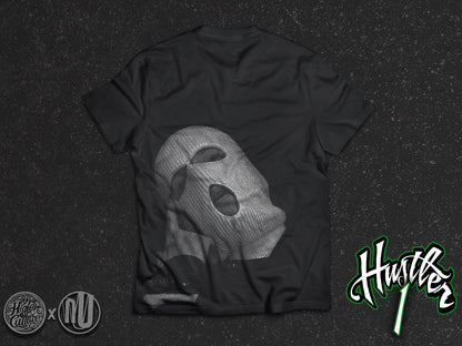 Tricou Negru “HUSTLER” - by THC x NU’ - CUSTOMIZABLE BACK PRINT