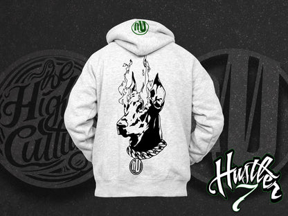 Hanorac Gri “HUSTLER” - by THC x NU’ - CUSTOMIZABLE BACK PRINT