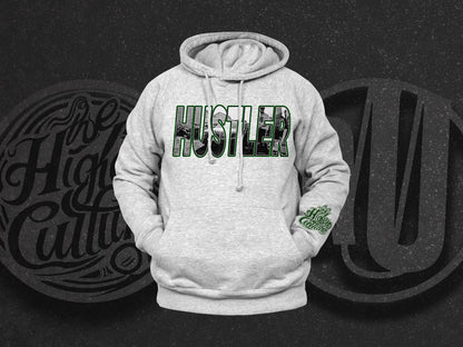 Hanorac Gri “HUSTLER” - by THC x NU’ - CUSTOMIZABLE BACK PRINT